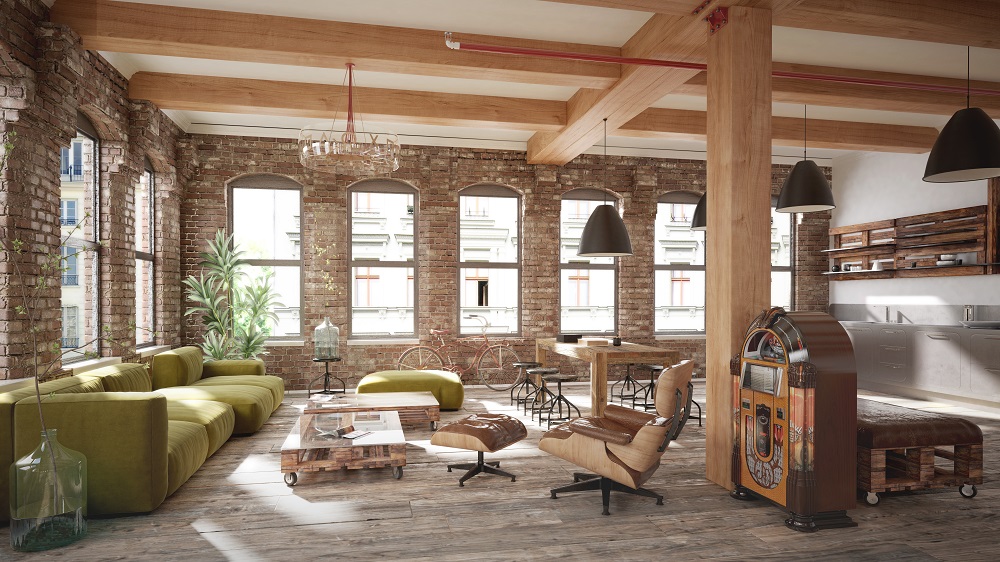 Rustic looking living room