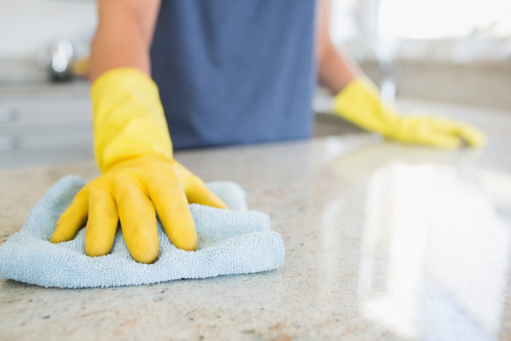 Cleaning the counter