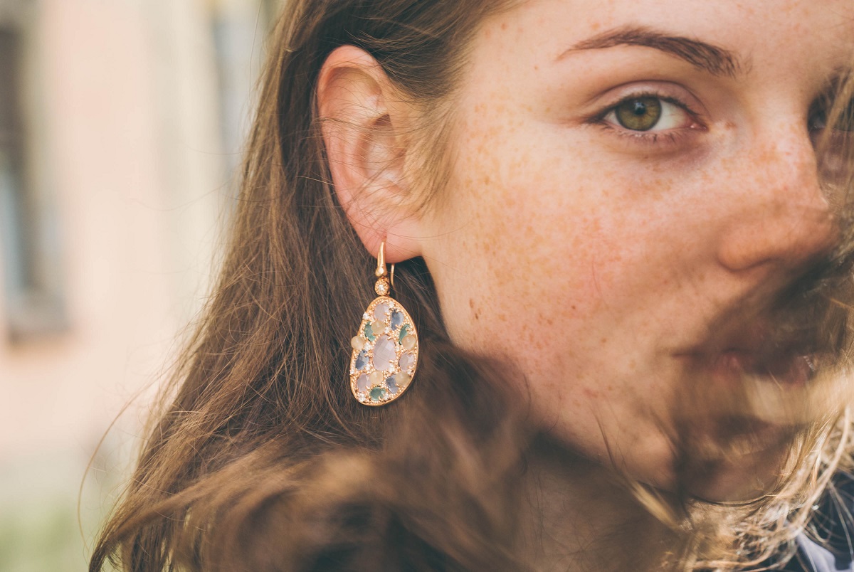 woman with earrings