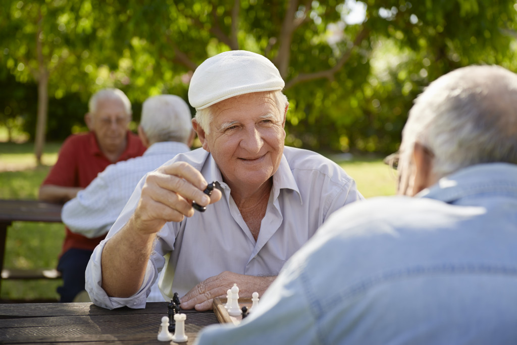 old men playing chess