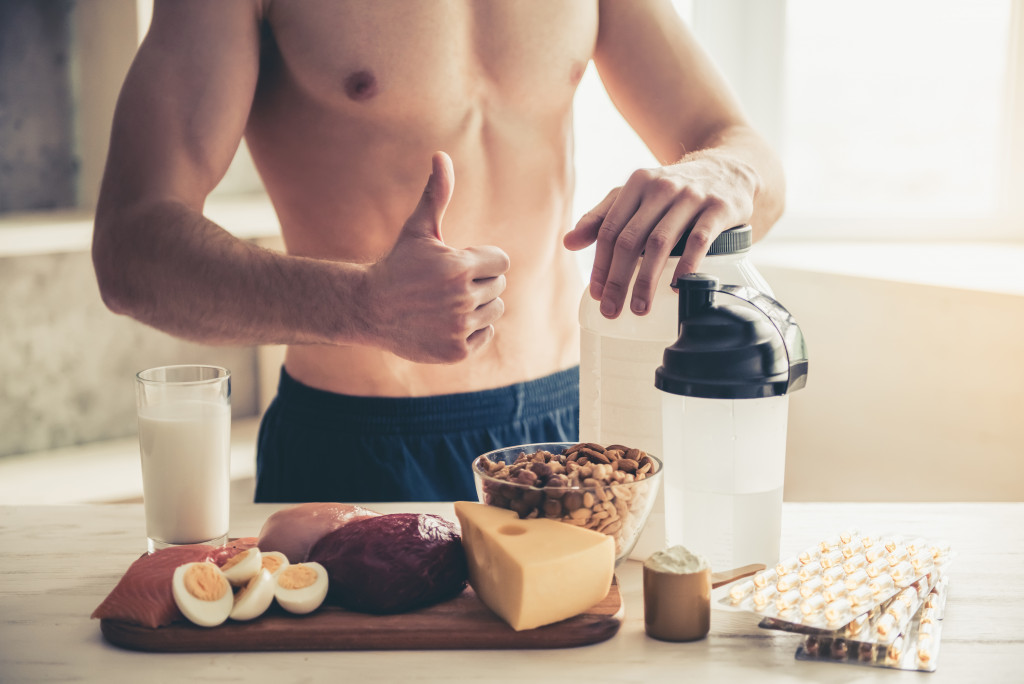 man having breakfast