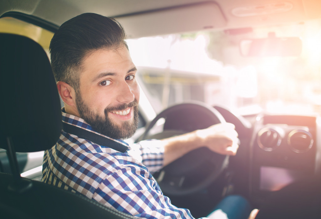 man driving