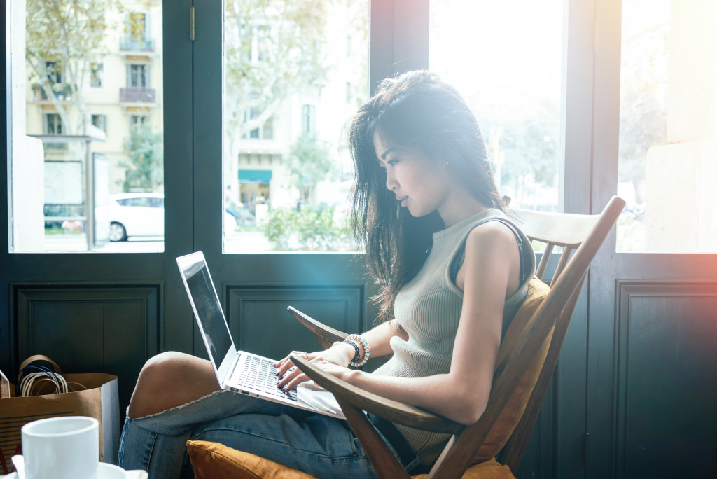 a person working on their computer