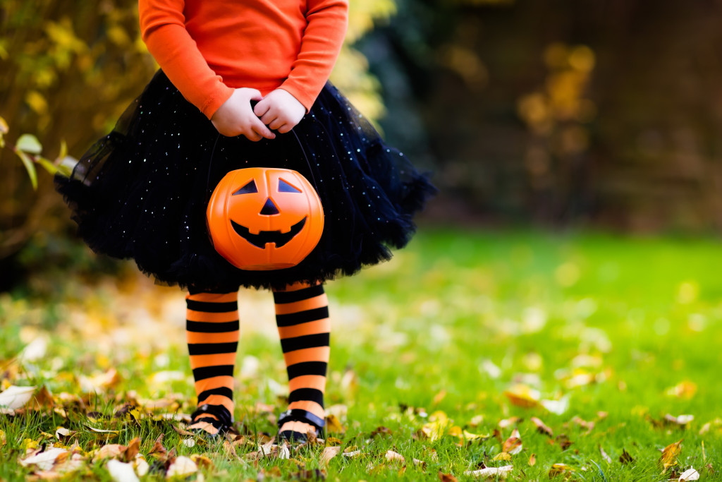 little girl in a Halloween costume