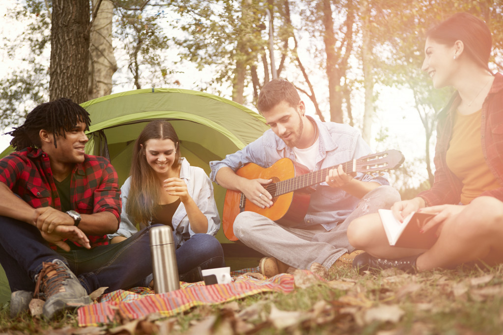 A group of friends in a camping trip